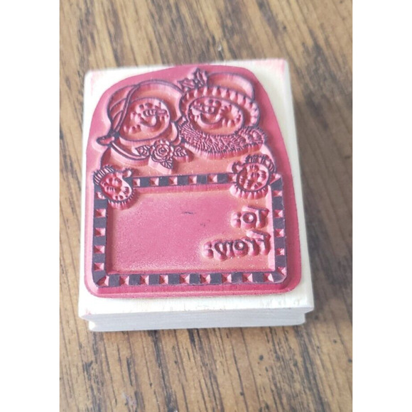 Uptown Rubber Stamps Sandi Gore Evans Snow Couple Wooden Rubber Stamp SG-25129 - Picture 7 of 7